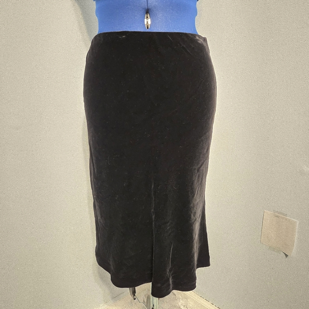 Vintage 90s Black Silk Blend Velvet Skirt Size 4